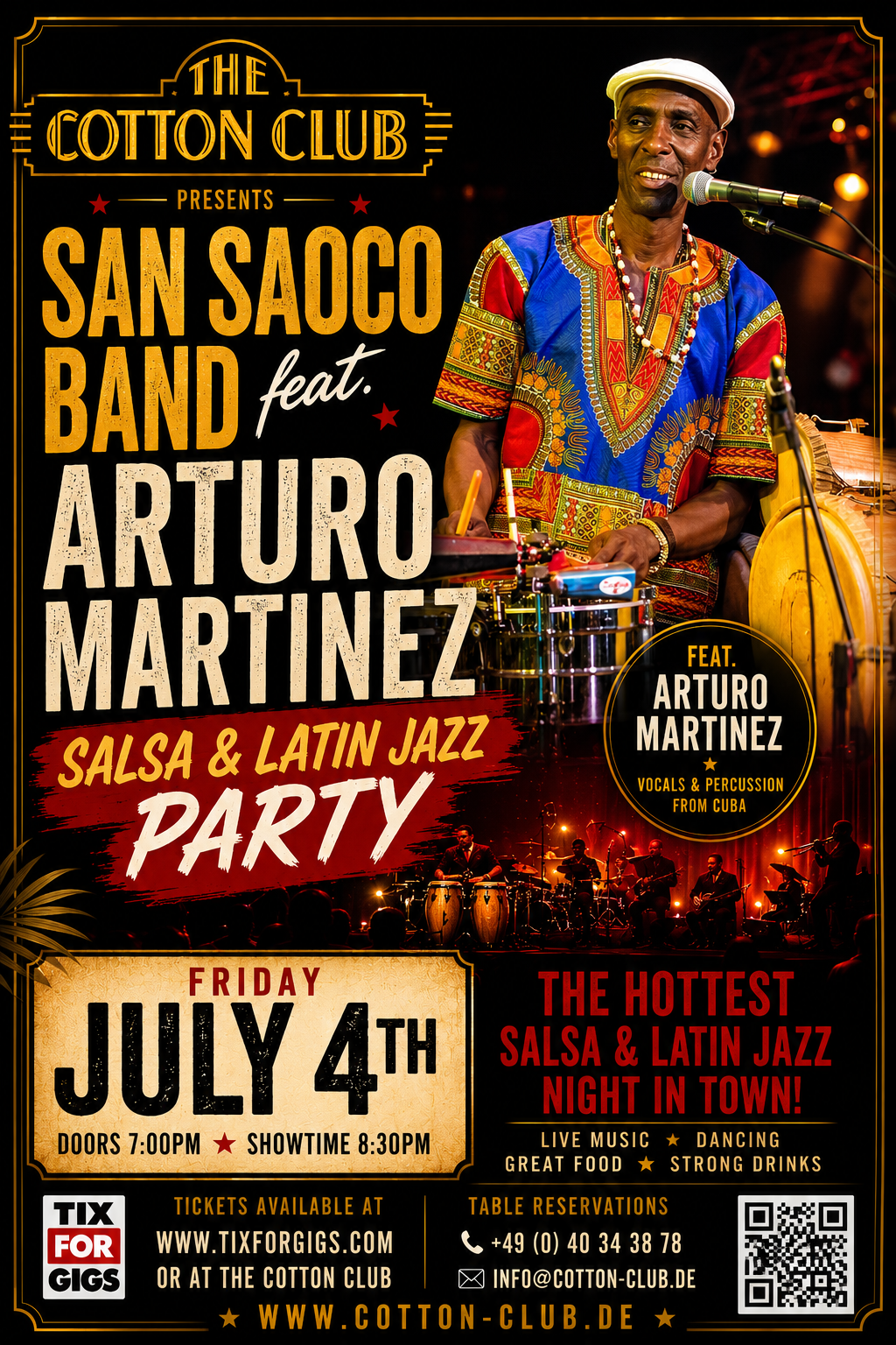 SAN SAOCO BAND feat. ARTURO MARTINEZ (CUBA) - SALSA & LATIN JAZZ PARTY