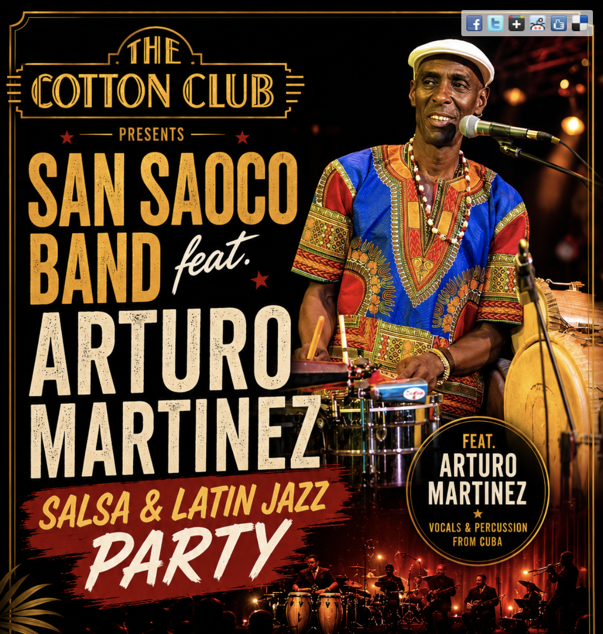 SAN SAOCO BAND feat. ARTURO MARTINEZ (CUBA) - SALSA & LATIN JAZZ PARTY
